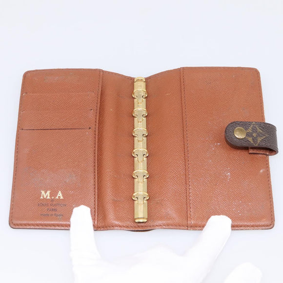 LOUIS VUITTON Monogram Agenda PM Day Planner Cover R20005 LV Auth 197115