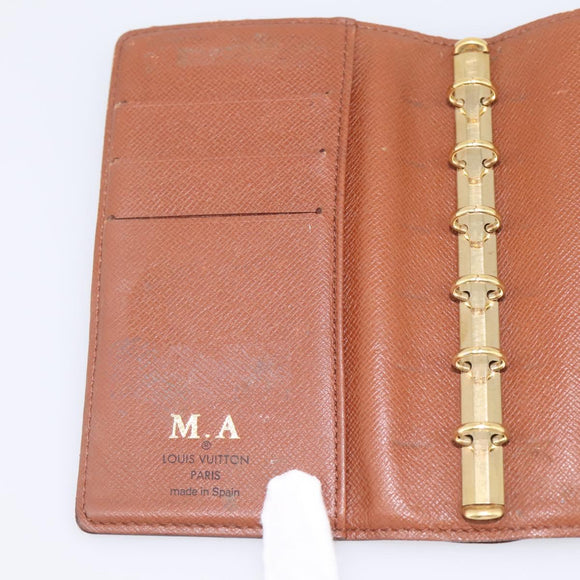LOUIS VUITTON Monogram Agenda PM Day Planner Cover R20005 LV Auth 197115