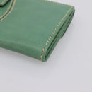 GUCCI Long Wallet Leather Green Gold Auth 197116A-10