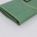 GUCCI Long Wallet Leather Green Gold Auth 197116A-11