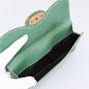 GUCCI Long Wallet Leather Green Gold Auth 197116A-13