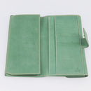 GUCCI Long Wallet Leather Green Gold Auth 197116A-16