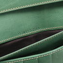 GUCCI Long Wallet Leather Green Gold Auth 197116A-22