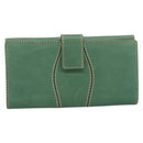 GUCCI Long Wallet Leather Green Gold Auth 197116A-3