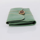 GUCCI Long Wallet Leather Green Gold Auth 197116A-4
