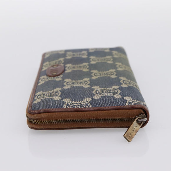 CELINE Paris Macadam Canvas Wallet Blue Auth 197117