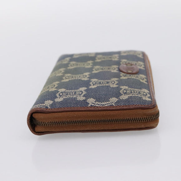 CELINE Paris Macadam Canvas Wallet Blue Auth 197117