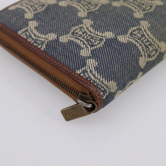 CELINE Paris Macadam Canvas Wallet Blue Auth 197117