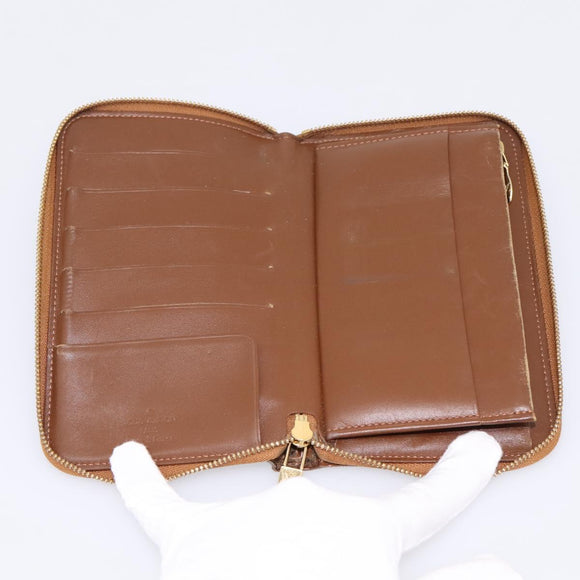 LOUIS VUITTON Monogram Vernis Eldrich Wallet Zip Around Bronze LV Auth 197118