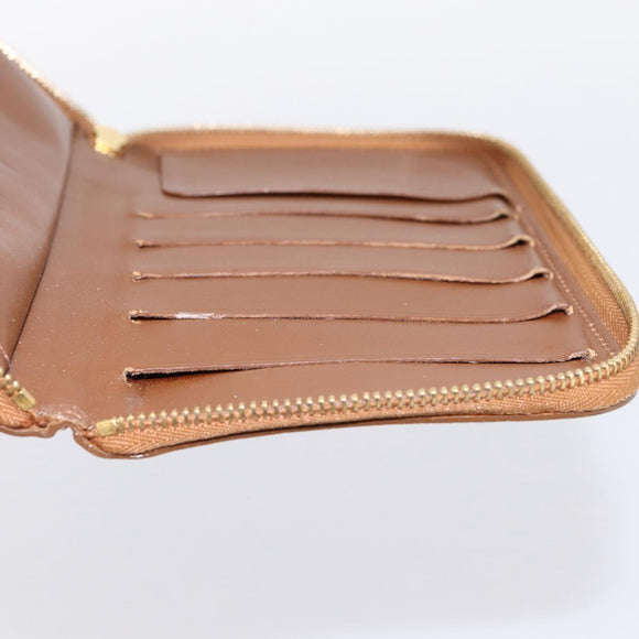 LOUIS VUITTON Monogram Vernis Eldrich Wallet Zip Around Bronze LV Auth 197118