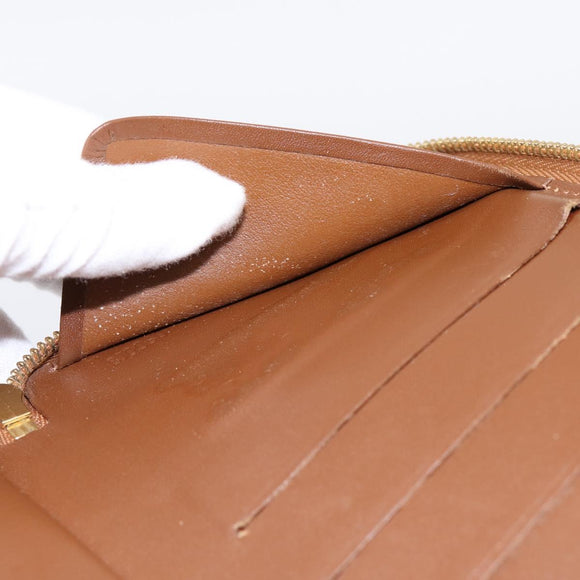 LOUIS VUITTON Monogram Vernis Eldrich Wallet Zip Around Bronze LV Auth 197118