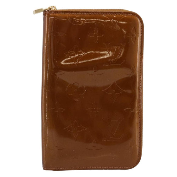 LOUIS VUITTON Monogram Vernis Eldrich Wallet Zip Around Bronze LV Auth 197118