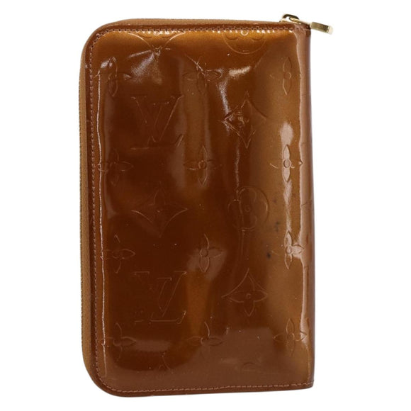LOUIS VUITTON Monogram Vernis Eldrich Wallet Zip Around Bronze LV Auth 197118
