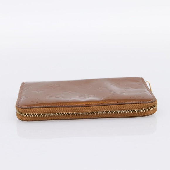 LOUIS VUITTON Monogram Vernis Eldrich Wallet Zip Around Bronze LV Auth 197118