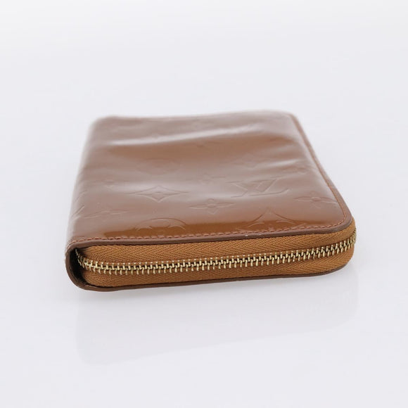 LOUIS VUITTON Monogram Vernis Eldrich Wallet Zip Around Bronze LV Auth 197118