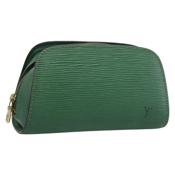 LOUIS VUITTON Epi Dauphine PM Cosmetic Pouch Green M48444 LV Auth 197119