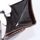 FENDI Zucca Canvas Bifold Wallet Black Brown Auth 197121-10