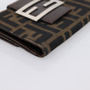FENDI Zucca Canvas Bifold Wallet Black Brown Auth 197121-14
