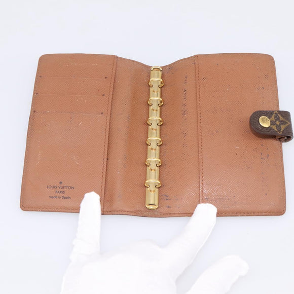 LOUIS VUITTON Monogram Agenda PM Day Planner Cover R20005 LV Auth 197122