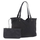 GUCCI Tote Bag GG Canvas Black Gold 247209 Auth 197124-1