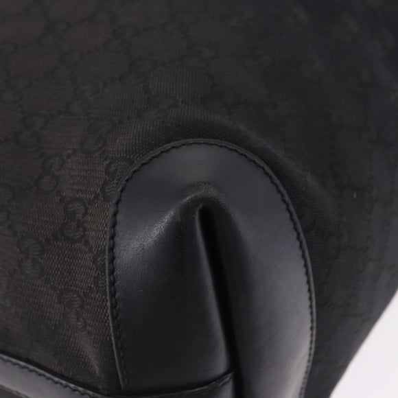 GUCCI Tote Bag GG Canvas Black Gold 247209 Auth 197124