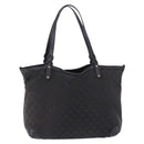 GUCCI Tote Bag GG Canvas Black Gold 247209 Auth 197124-2