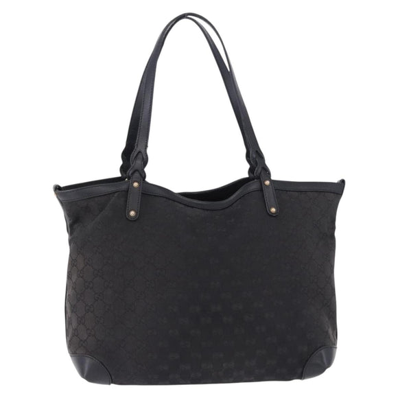 GUCCI Tote Bag GG Canvas Black Gold 247209 Auth 197124