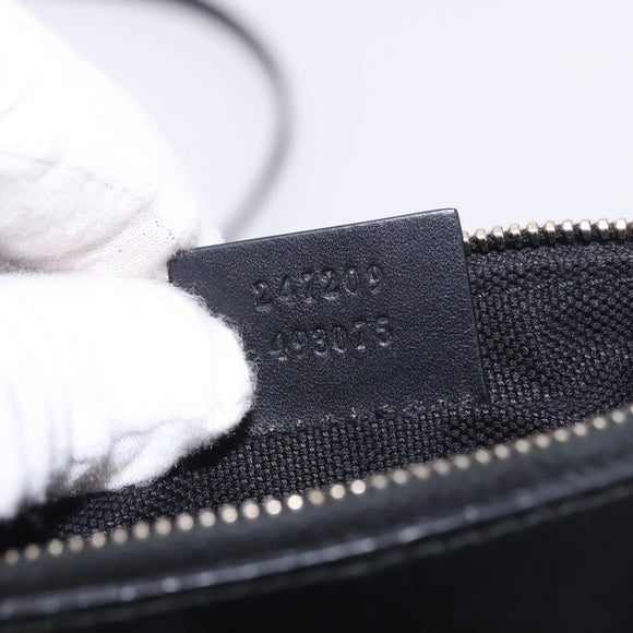 GUCCI Tote Bag GG Canvas Black Gold 247209 Auth 197124
