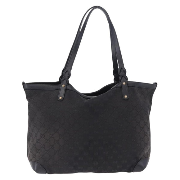 GUCCI Tote Bag GG Canvas Black Gold 247209 Auth 197124