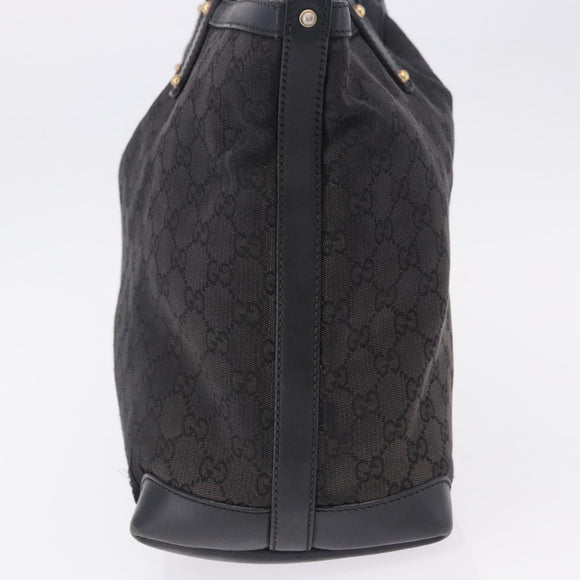 GUCCI Tote Bag GG Canvas Black Gold 247209 Auth 197124