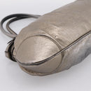 Salvatore Ferragamo Gancini Hand Bag Leather Gold Auth 197125-16
