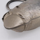Salvatore Ferragamo Gancini Hand Bag Leather Gold Auth 197125-18