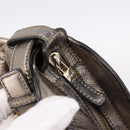 Salvatore Ferragamo Gancini Hand Bag Leather Gold Auth 197125-10