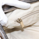 Salvatore Ferragamo Gancini Hand Bag Leather Gold Auth 197125-21
