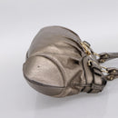 Salvatore Ferragamo Gancini Hand Bag Leather Gold Auth 197125-4