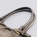 Salvatore Ferragamo Gancini Hand Bag Leather Gold Auth 197125-14