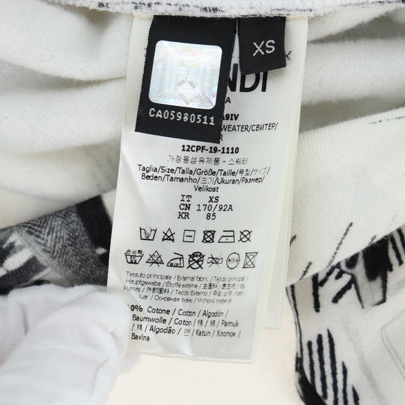 FENDI Hoody cotton XS White Auth 197126M
