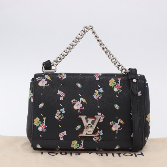 LOUIS VUITTON Rock Me II BB Shoulder Bag Calf leather Black LV Auth 197135V