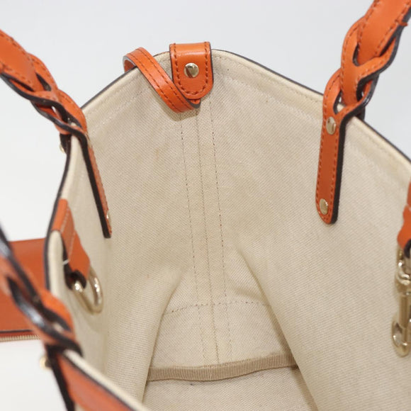 GUCCI Diamante Tote Bag Canvas Beige Silver 269878 Auth 197138
