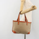 GUCCI Diamante Tote Bag Canvas Beige Silver 269878 Auth 197138-22