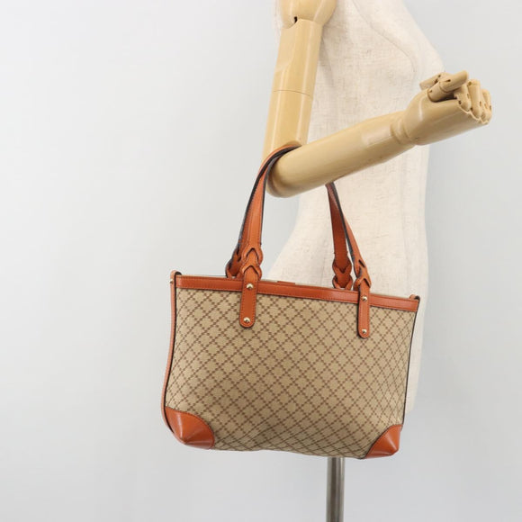 GUCCI Diamante Tote Bag Canvas Beige Silver 269878 Auth 197138
