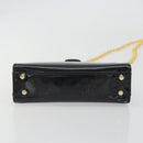 TIFFANY&Co. Chain Shoulder Bag Patent leather Black Gold Auth 197139-10
