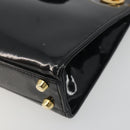 TIFFANY&Co. Chain Shoulder Bag Patent leather Black Gold Auth 197139-11