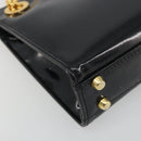 TIFFANY&Co. Chain Shoulder Bag Patent leather Black Gold Auth 197139-12