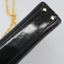 TIFFANY&Co. Chain Shoulder Bag Patent leather Black Gold Auth 197139-16