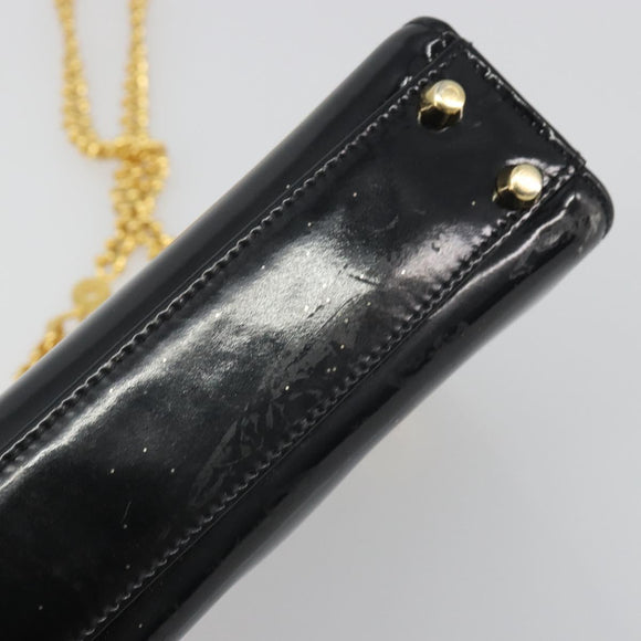 TIFFANY&Co. Chain Shoulder Bag Patent leather Black Gold Auth 197139