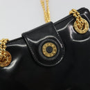 TIFFANY&Co. Chain Shoulder Bag Patent leather Black Gold Auth 197139-17