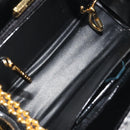TIFFANY&Co. Chain Shoulder Bag Patent leather Black Gold Auth 197139-19