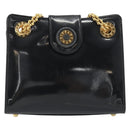 TIFFANY&Co. Chain Shoulder Bag Patent leather Black Gold Auth 197139-2
