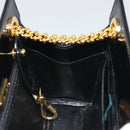 TIFFANY&Co. Chain Shoulder Bag Patent leather Black Gold Auth 197139-20